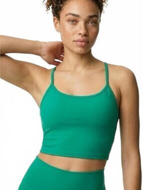 Comfrt Core Strappy Crop Tank Top Size Medium Color Aqua New In Bag MSRP $79